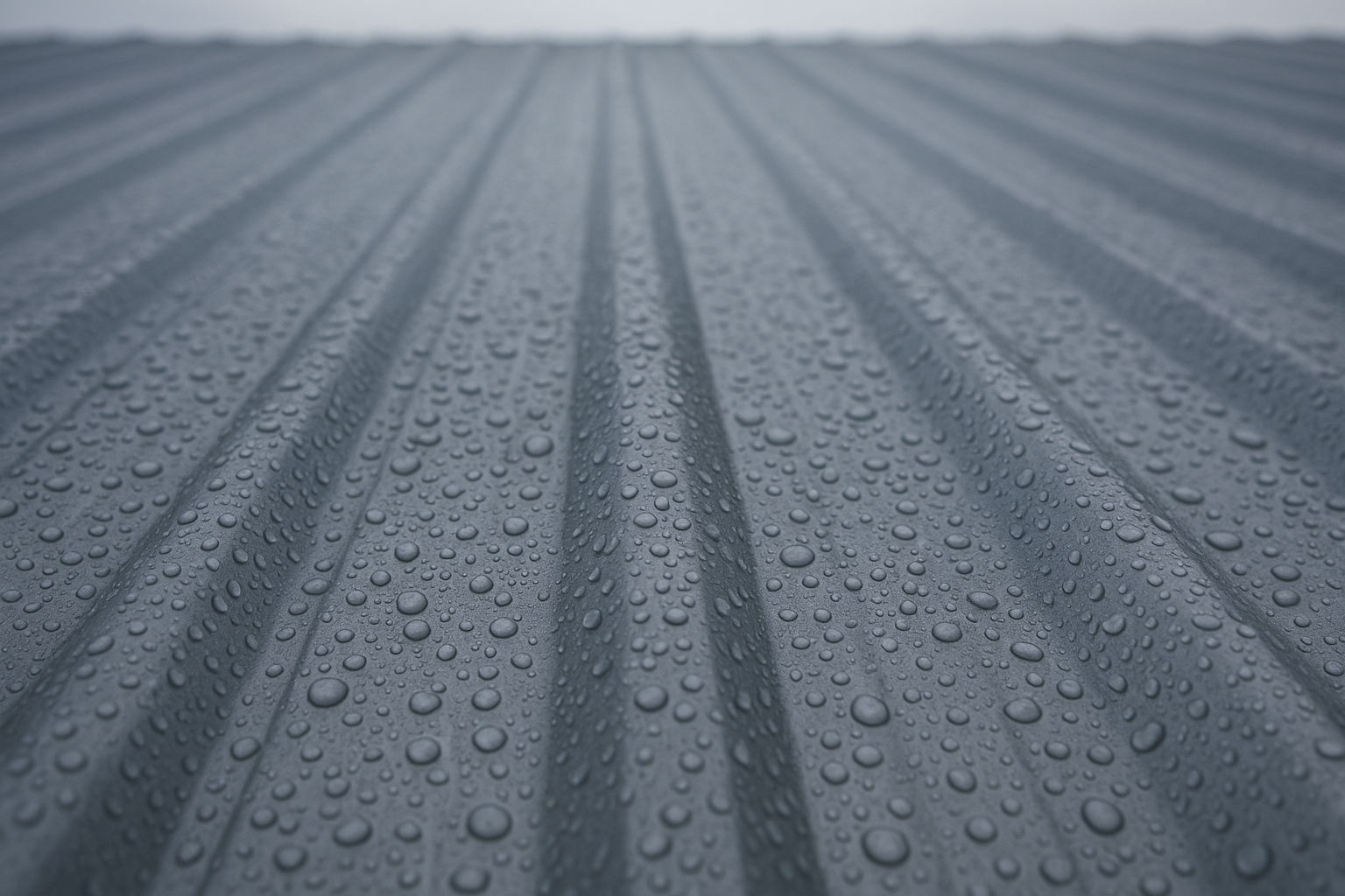 Toiture métallique avant flocage avec condensation